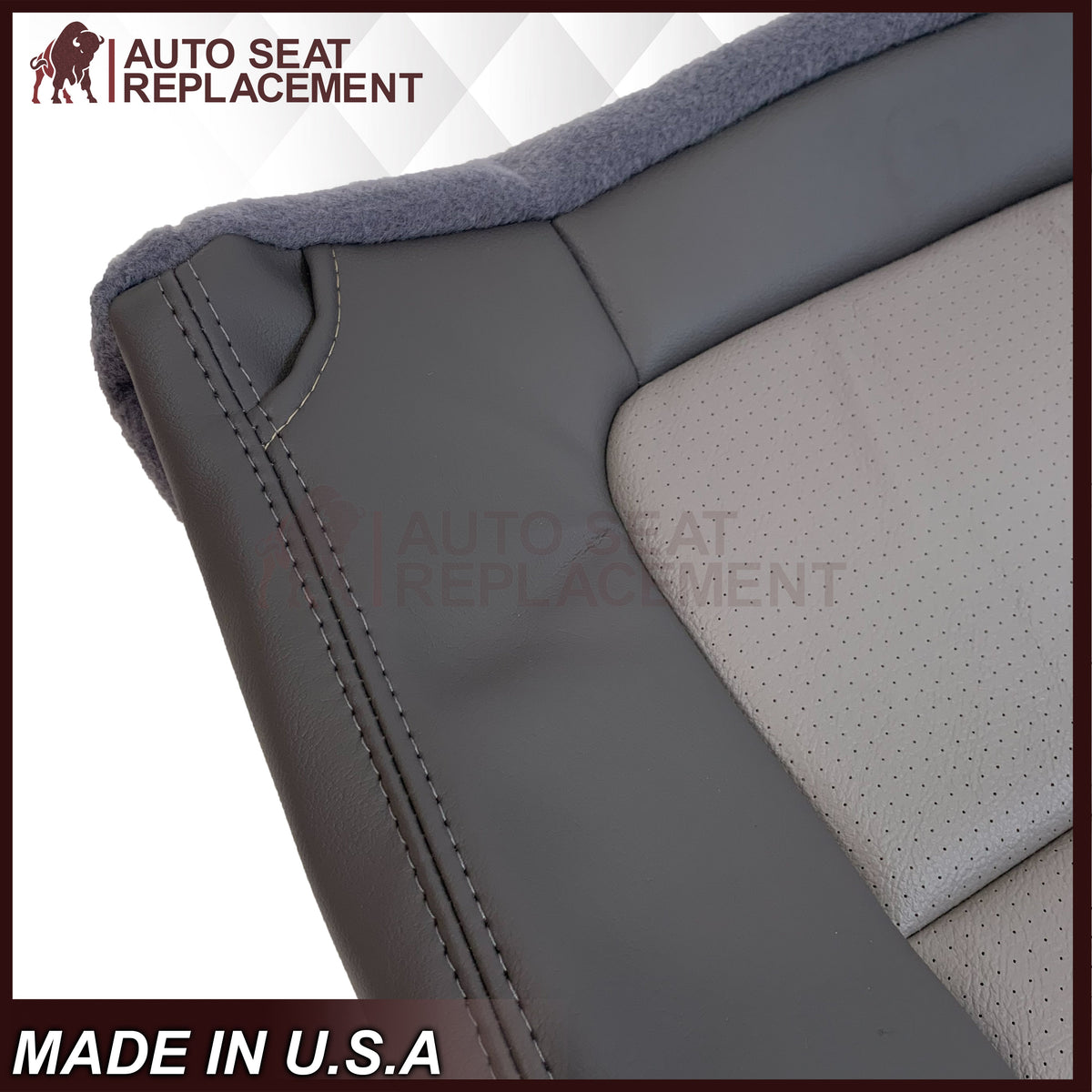 2001 Ford F250 Platinum Edition New Vinyl Replacement Seat Cover in 2-Tone Gray