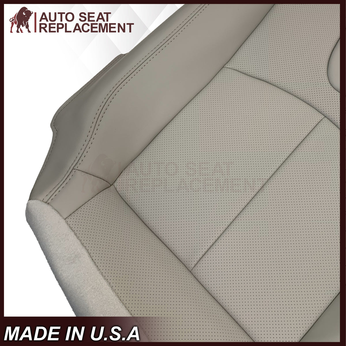 2008-2013 Infiniti G37 Sedan 4-Door Replacement Leather Seat Cover-Perforated Gray