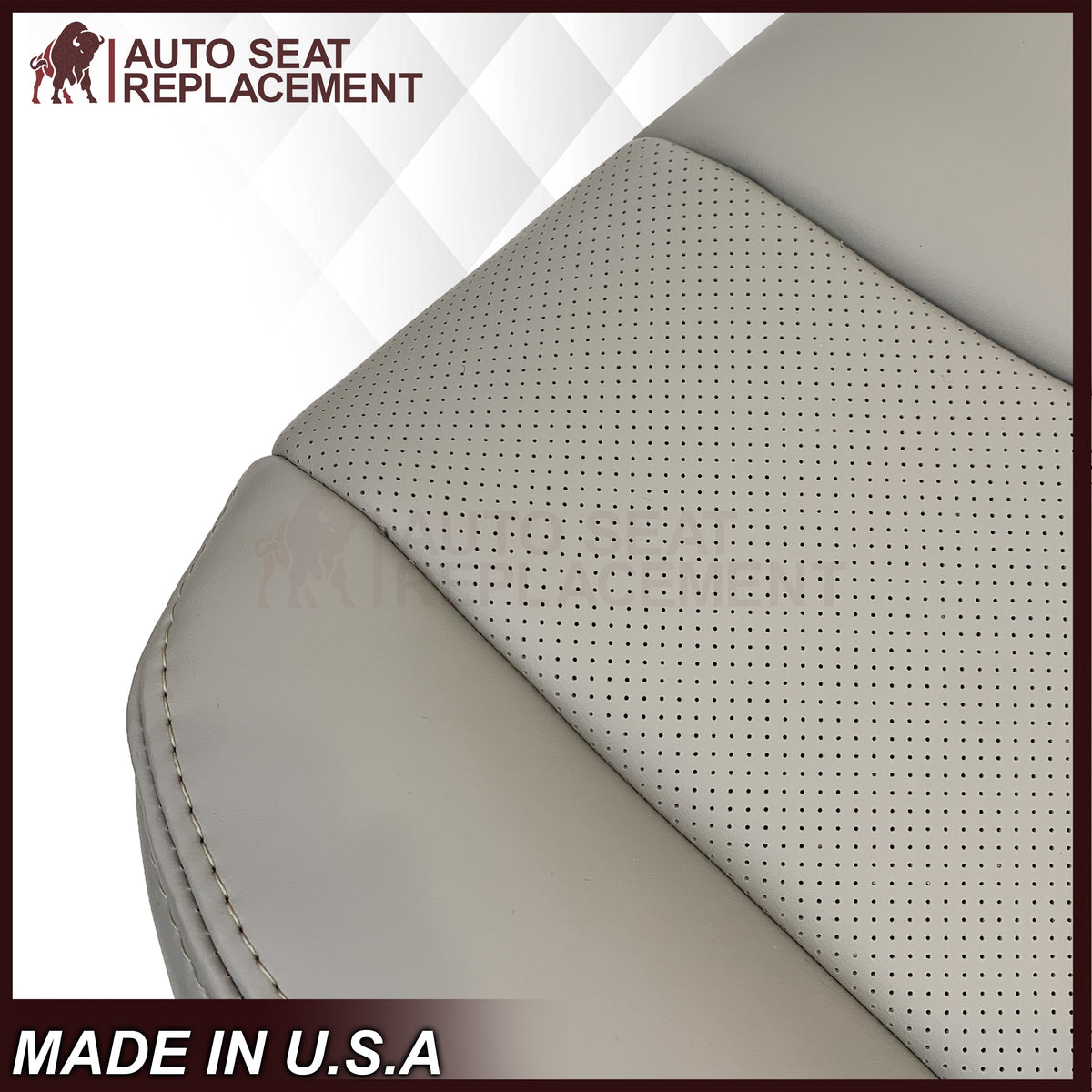 2008-2013 Infiniti G37 Sedan 4-Door Replacement Leather Seat Cover-Perforated Gray