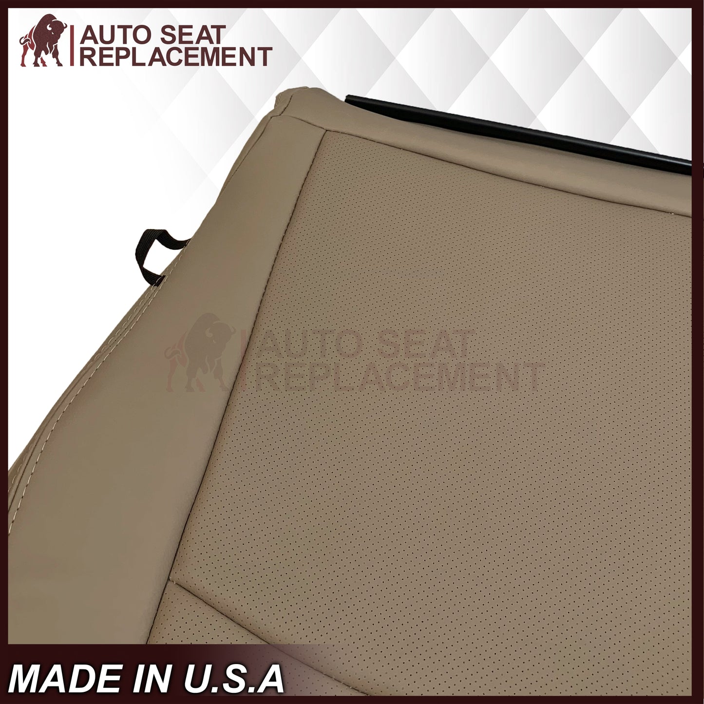 2009 - 2012 Dodge Ram 1500 2500 3500 Laramie Replacement Seat Cover in Light Pebble “Tan" With Perforated Inserts: Choose From Variants