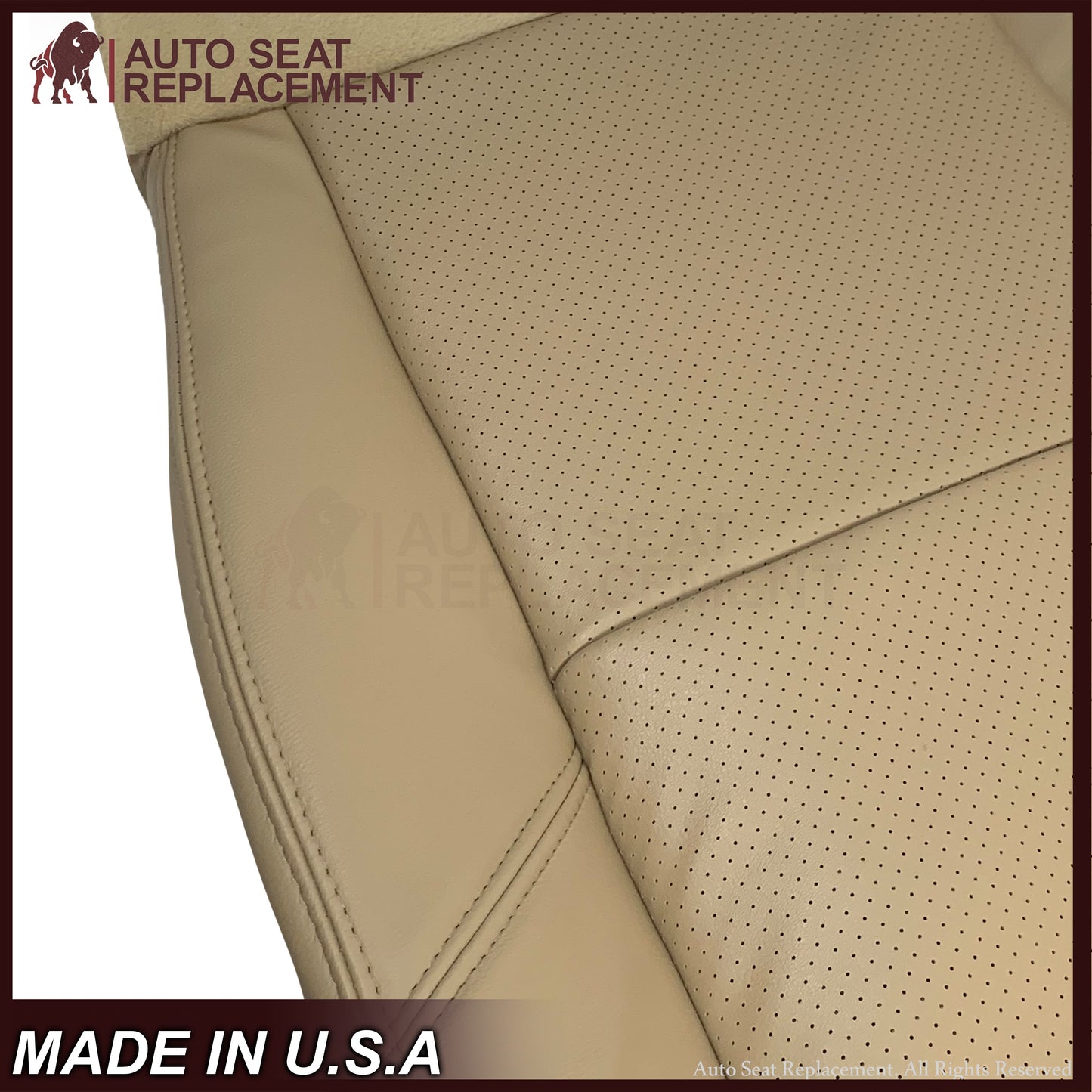 2009-2014 GMC Sierra & Yukon Denali Perforated Seat Cover in Light Cashmere Tan: Choose From Variation