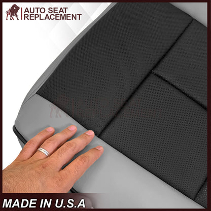 2007 - 2014 Lincoln Navigator Bottom Seat Cover in 2 Tone Gray & Black Leather or Vinyl