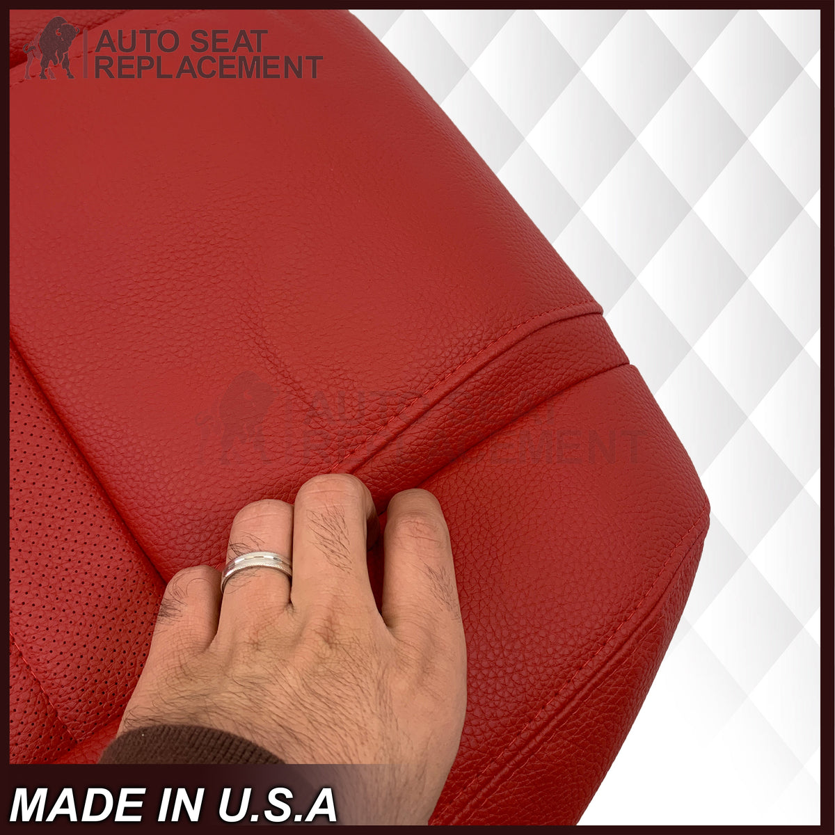 2005-2009 Ford Mustang Synthetic Leather Replacement Seat Cover In Crimson Red : Choose From Variation