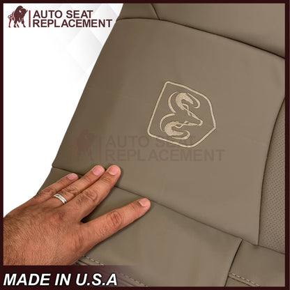 2009 - 2012 Dodge Ram 1500 2500 3500 Laramie Replacement Seat Cover in Light Pebble “Tan" With Perforated Inserts: Choose From Variants