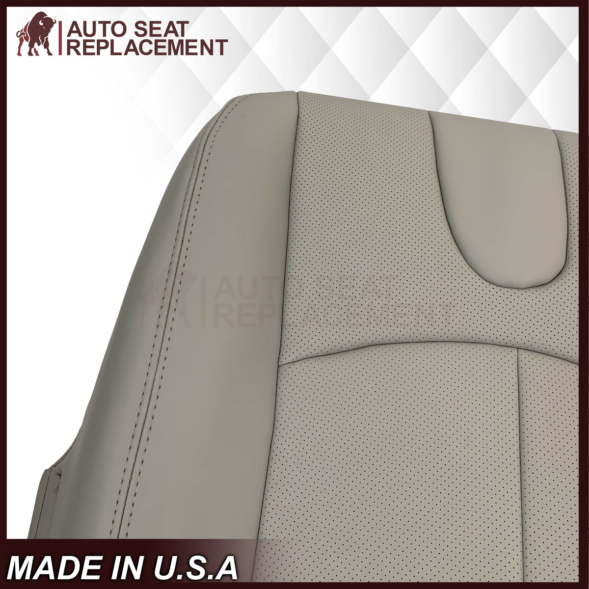 2008-2013 Infiniti G37 Sedan 4-Door Replacement Leather Seat Cover-Perforated Gray