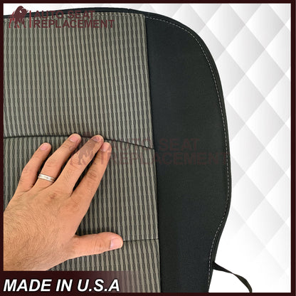 2009-2012 Dodge Ram SLT Front Bottom Replacement Cloth Seat Cover In Dark Gray