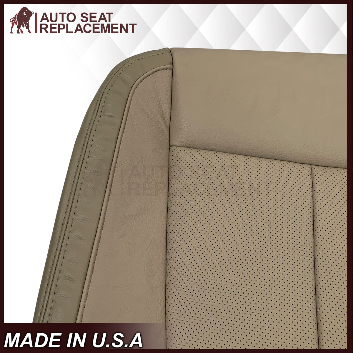 2018-2020 Ford F-150 Lariat Replacement Leather Seat Cover: Tan, Perforated