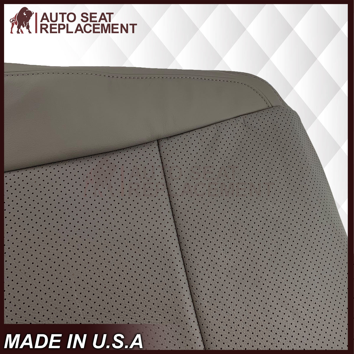 2015 - 2017 Ford F-150 Lariat Gray Replacement Seat Covers in Perforated Leather or Synthetic Leather