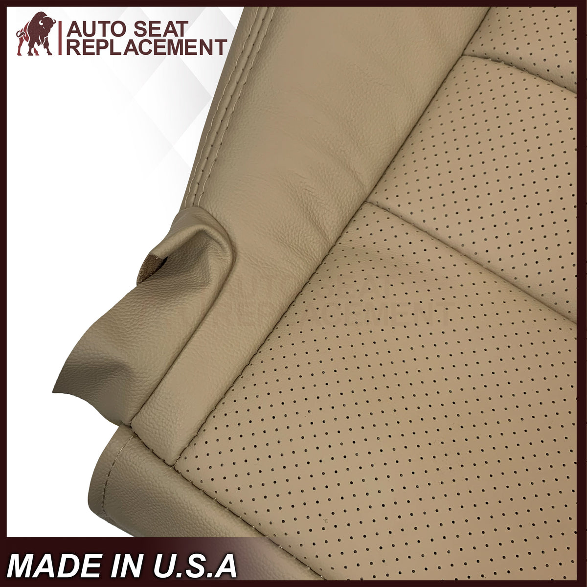 2005-2013 Chevy Corvette C6 Replacement Seat Covers: Tan Perforated