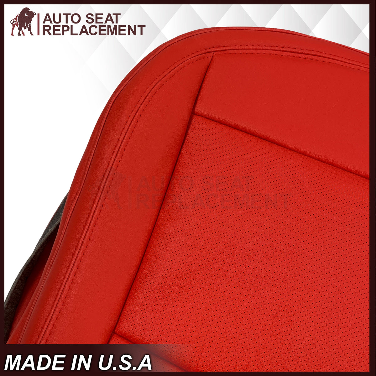 2014 - 2019 For Chevy Corvette C7 , ZR1 , Z06 Synthetic Leather Seat Covers: Adrenalin Red