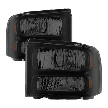 SPYDER Xtune Ford F250 F350 F450 Superduty Excursion 99-04 Headlights Black Smoked HD-JH-FF25099-HA-BSM 9033001