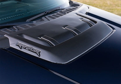 Ford Racing 21-24 Ford F150 Raptor Carbon Fiber Hood Vent - Gloss M-16628-FG