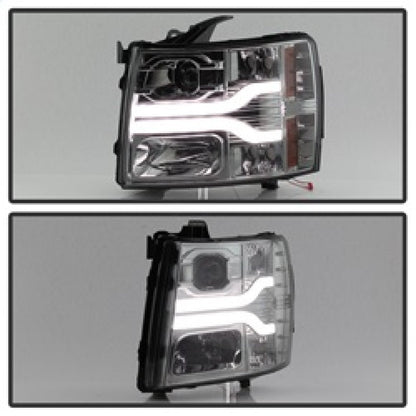 Spyder Chevy Silverado 1500 07-13 Version 3 Projector Headlights - Smoke PRO-YD-CS07V3-LBDRL-SM 5083623