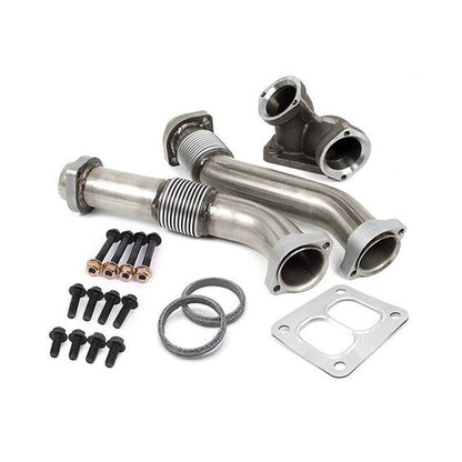 7.3 Powerstroke EBV Delete Kit with Bellowed Up-Pipes - 1999.5-2003 Ford Super Duty