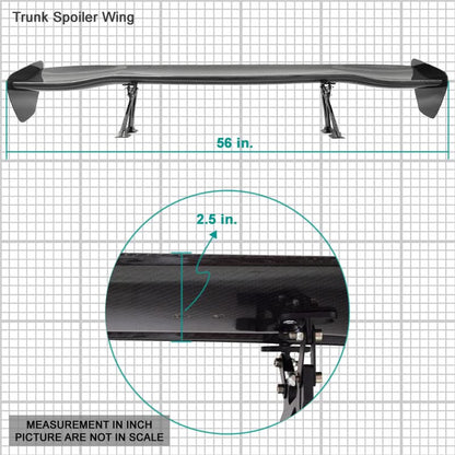Universal 56" Inch GT Style Racing Trunk Spoiler Wing 3D Carbon Fiber