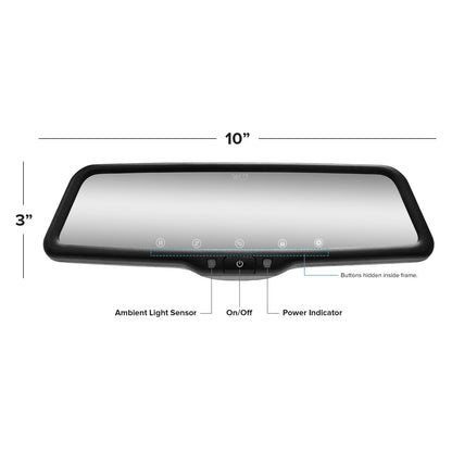 Master Tailgaters 10" Rear View Mirror Dash Cam with 10" LCD Screen | Rearview Universal Fit | 1080p 30fps HD DVR | Dual Way Video Recorder with WiFi | Anti Glare | 1080p Backup Camera Included