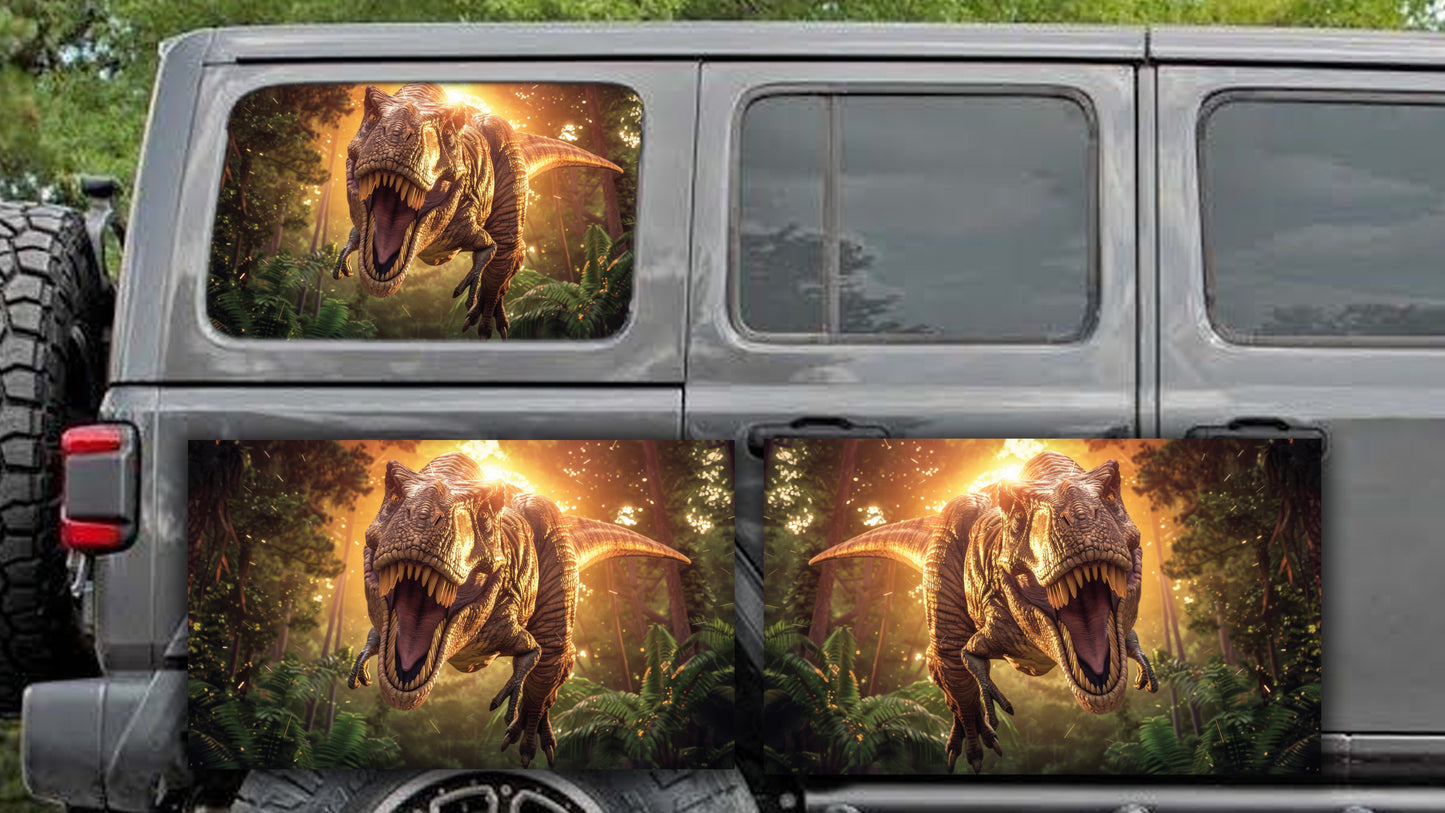 Dino Rear quarter window see through graphic.