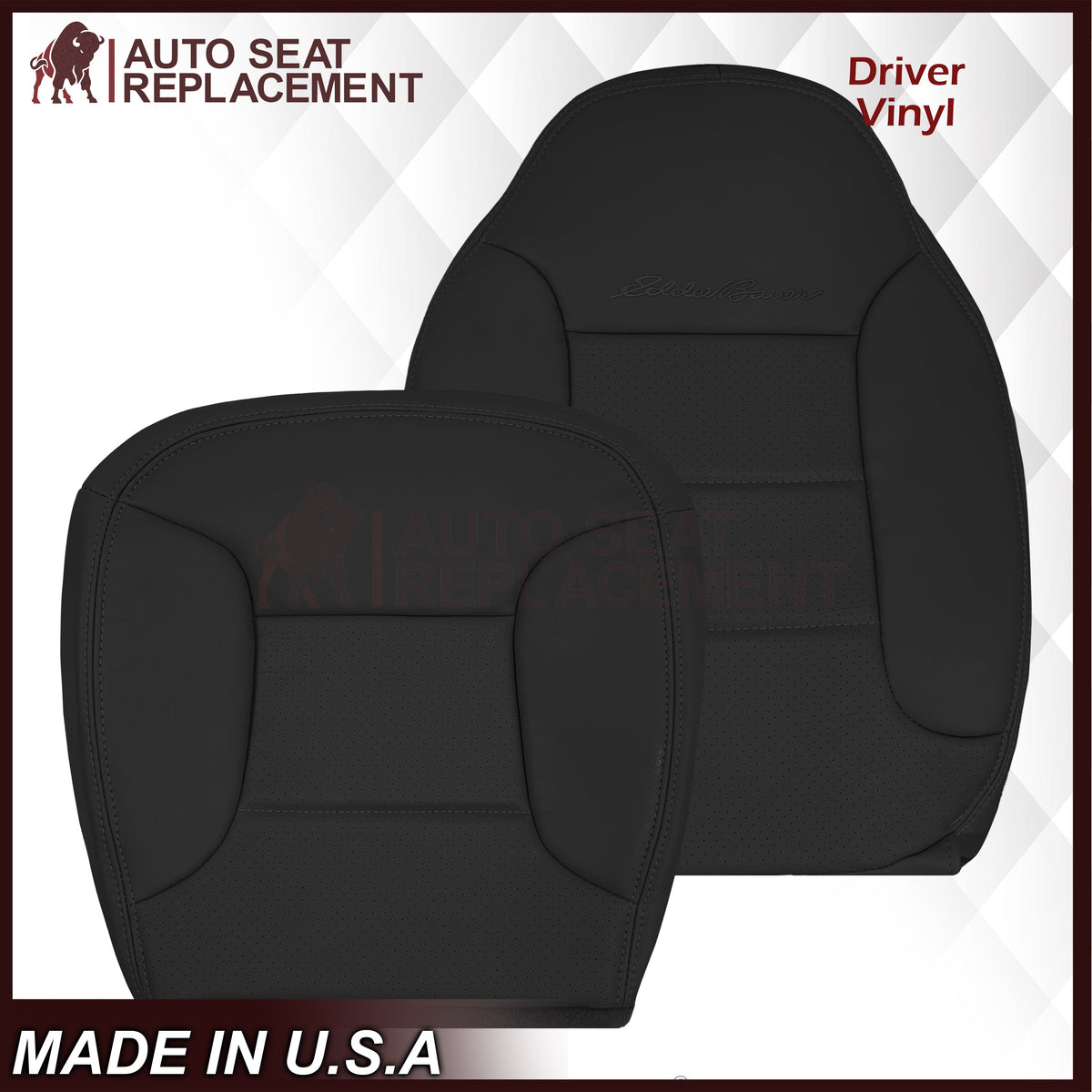 1992 - 1996 Ford Bronco Eddie Bauer Synthetic Leather Seat Cover In Black