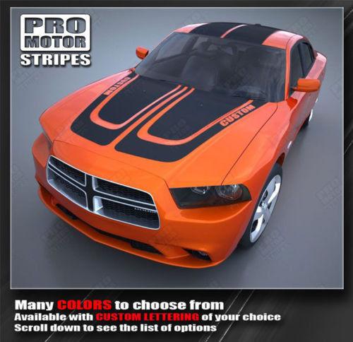 Dodge Charger 2011-2014 Hood and Double Top Racing Stripes