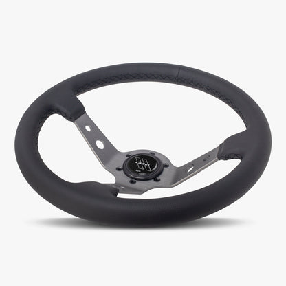 The Daytona | Black Leather | Graphite Spoke | Black Stitch