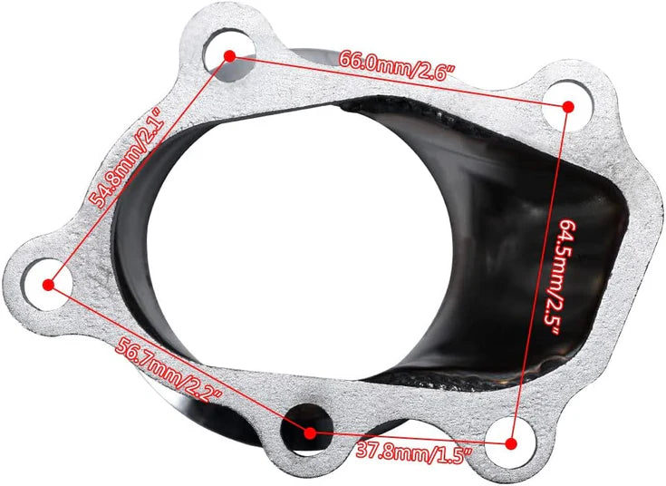 BULL BOOST 2.5" (63mm) V-Band Clamp Flange Turbo Downpipe Adapter (T25/T28/GT25/GT28)