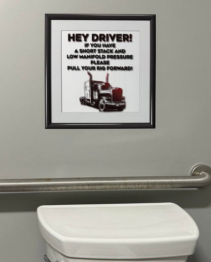 "Driver: Pull Your Rig Forward" Bathroom Wall Decal