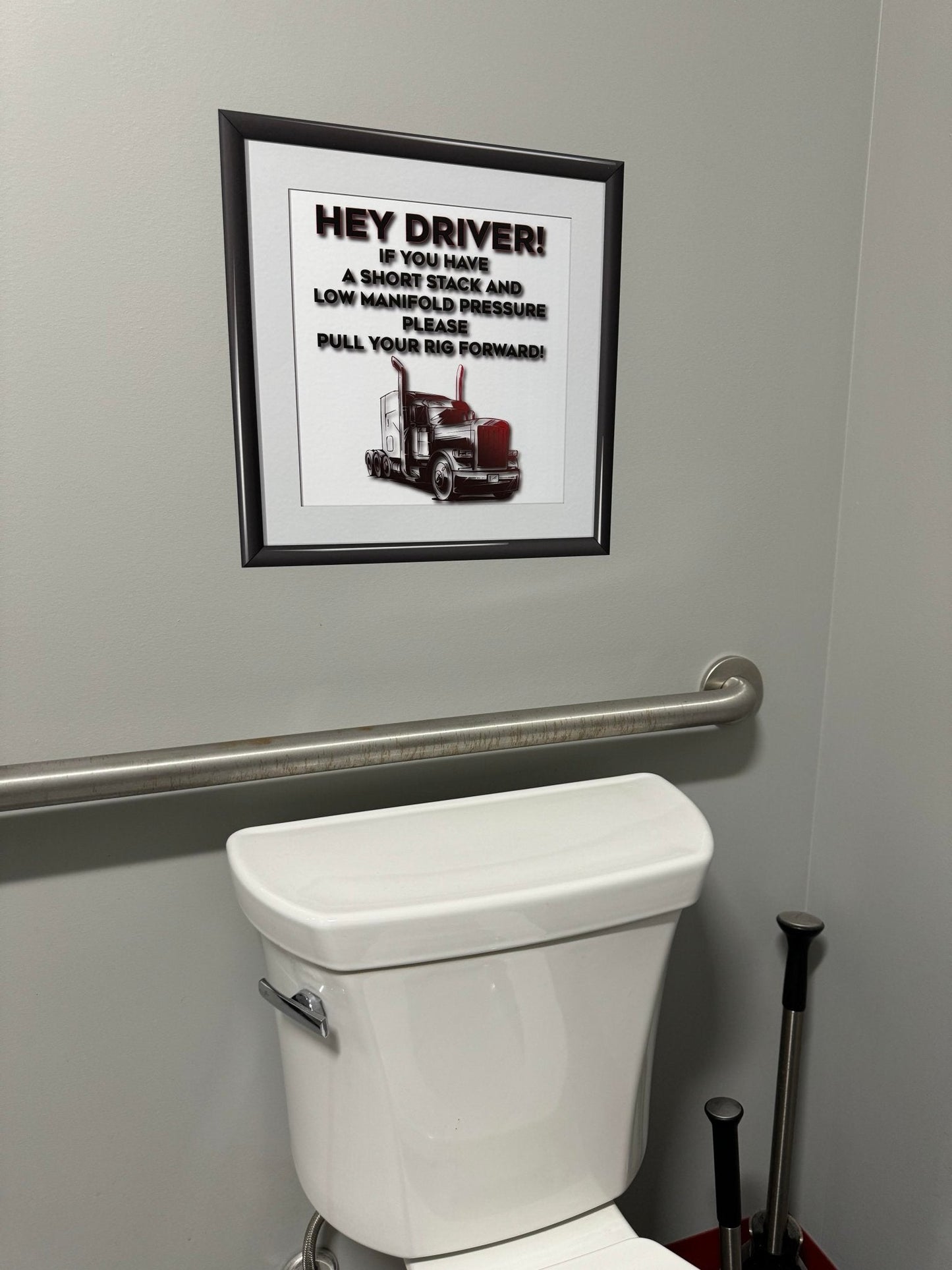 "Driver: Pull Your Rig Forward" Bathroom Wall Decal