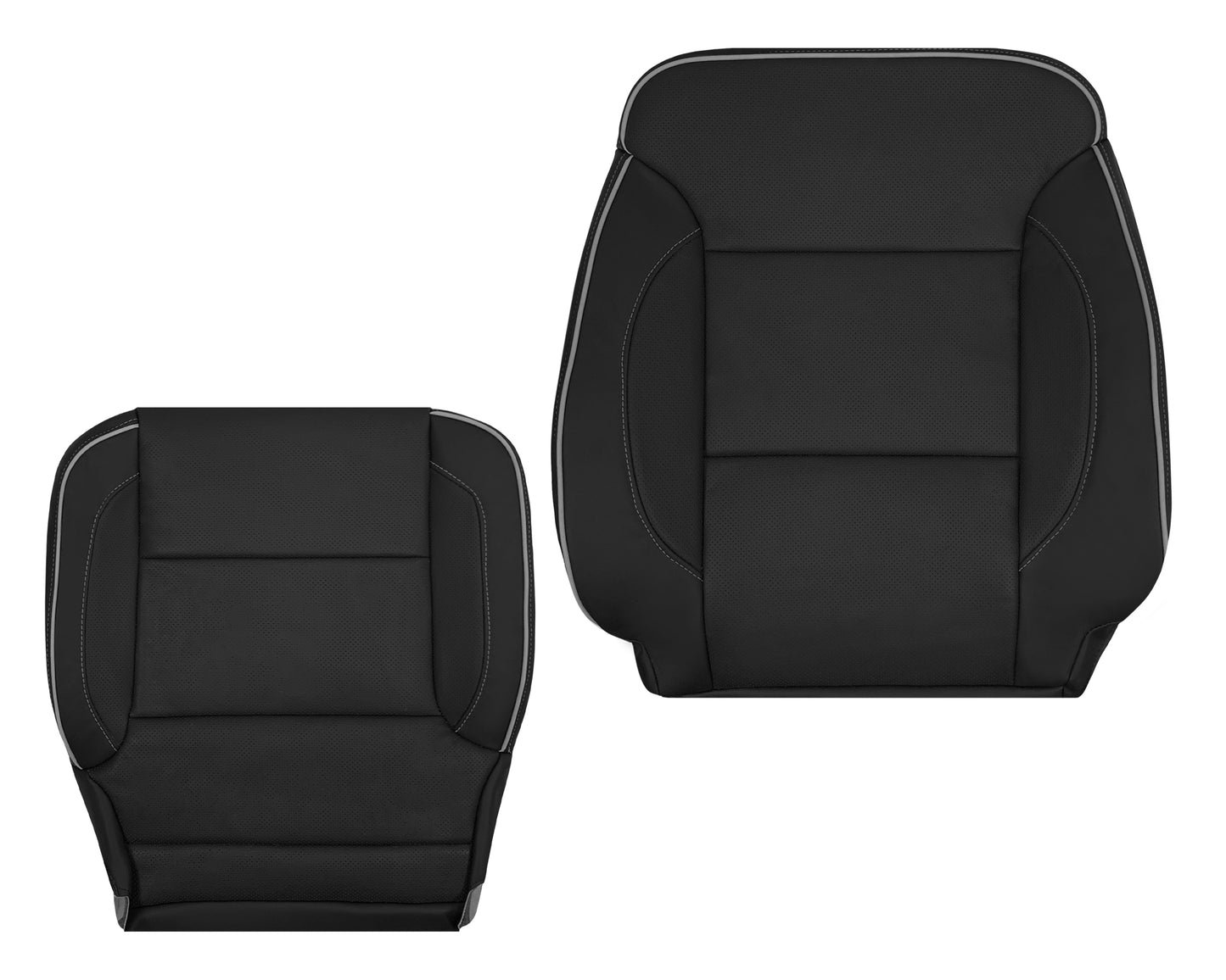 2014-2019 Chevy Silverado 1500 2500HD 3500HD High Country Replacement Perforated Genuine Leather OR Synthetic Leather Seat Covers: Black