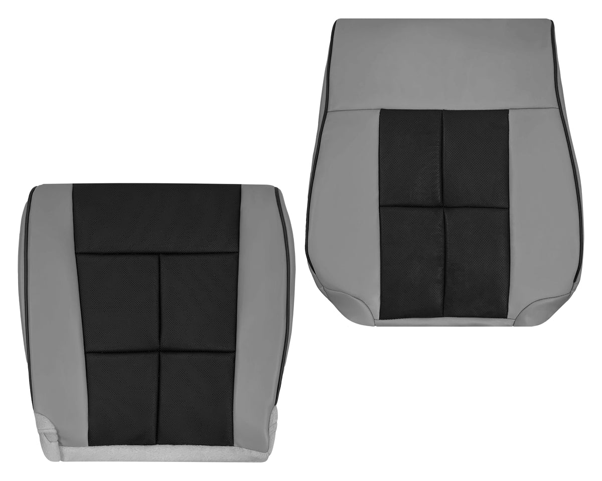 2007 - 2014 Lincoln Navigator Bottom Seat Cover in 2 Tone Gray & Black Leather or Vinyl
