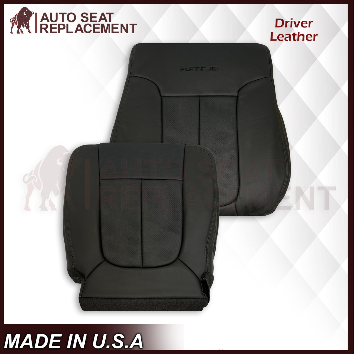 2009 - 2014 Ford F-150 PLATINUM EDITION Perforated Genuine Leather or Synthetic Leather Seat Covers