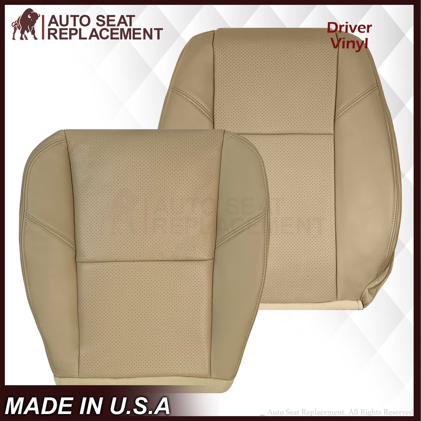 2009-2014 GMC Sierra & Yukon Denali Perforated Seat Cover in Light Cashmere Tan: Choose From Variation