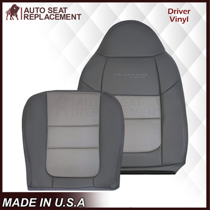 2001 Ford F250 Platinum Edition New Vinyl Replacement Seat Cover in 2-Tone Gray