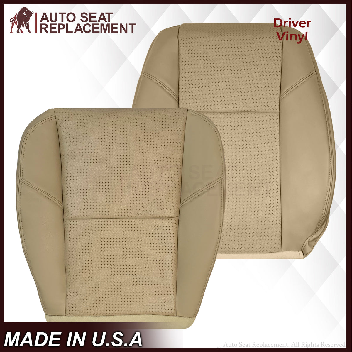 2007-2008 Cadillac Escalade Perforated Seat Cover in VERY Light Cashmere Tan: Choose From Variation