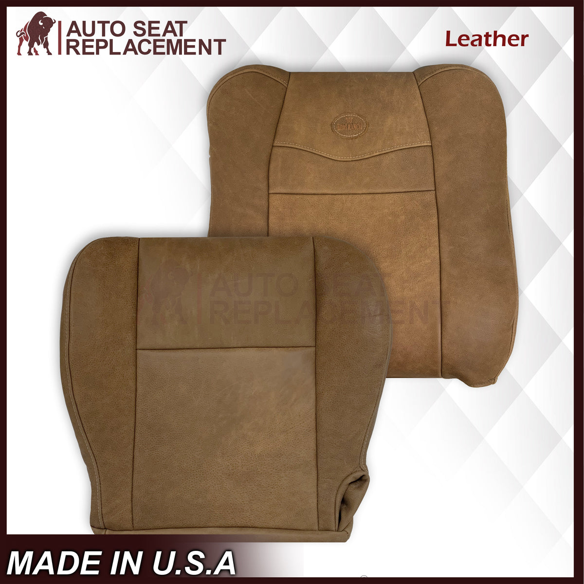 2001 2002 2003 Ford F150 King Ranch Raw Cowhide GENUINE LEATHER Seat Covers