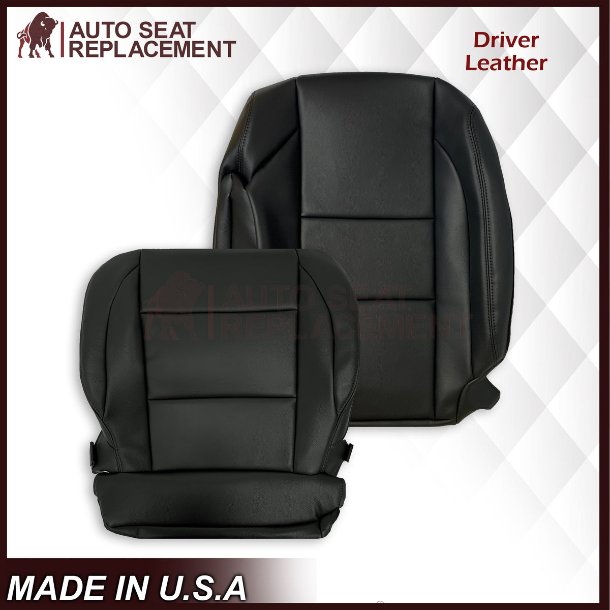 2005-2015 Nissan Titan Driver and Passenger Side Top and Bottom Seat Covers in Black : Choose from the variants