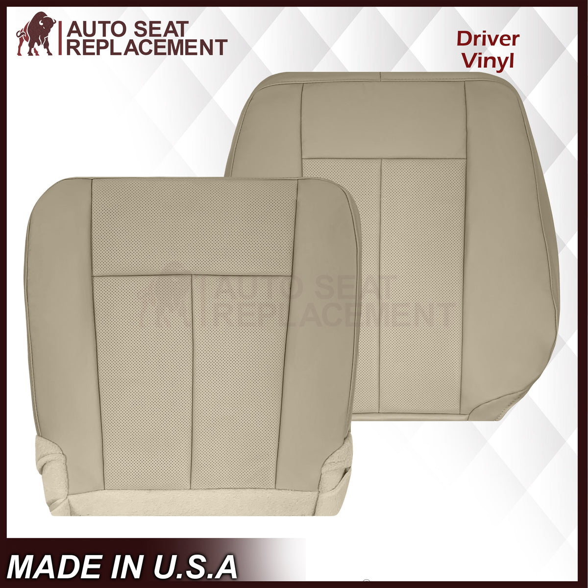 2007-2014 Ford Expedition Eddie Bauer/XLT Replacement Perforated Genuine Leather/Syn. Leather Seat Cover In Tan