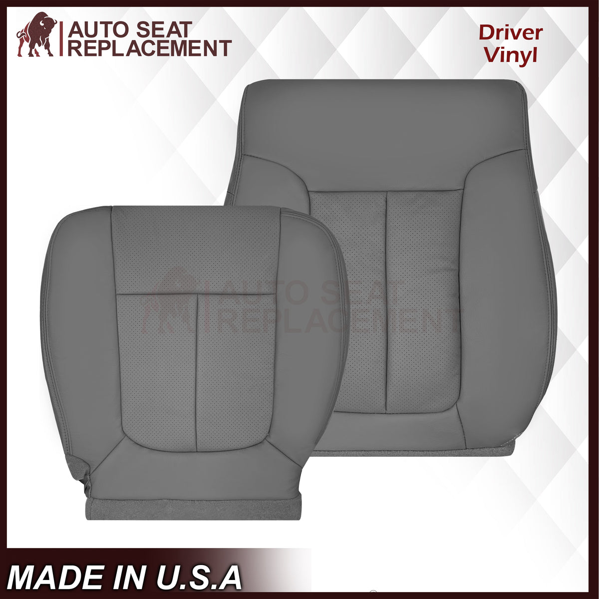 2009 - 2014 Ford F150 Lariat Crew Cab Perforated Replacement Seat Cover Steel Gray