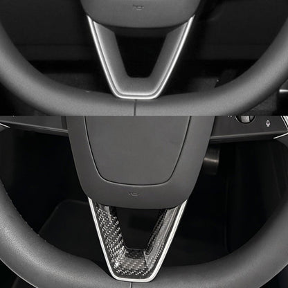 TESERT Dry Carbon Fiber Steering Wheel V-Cover for Model 3 Highland & Y Juniper