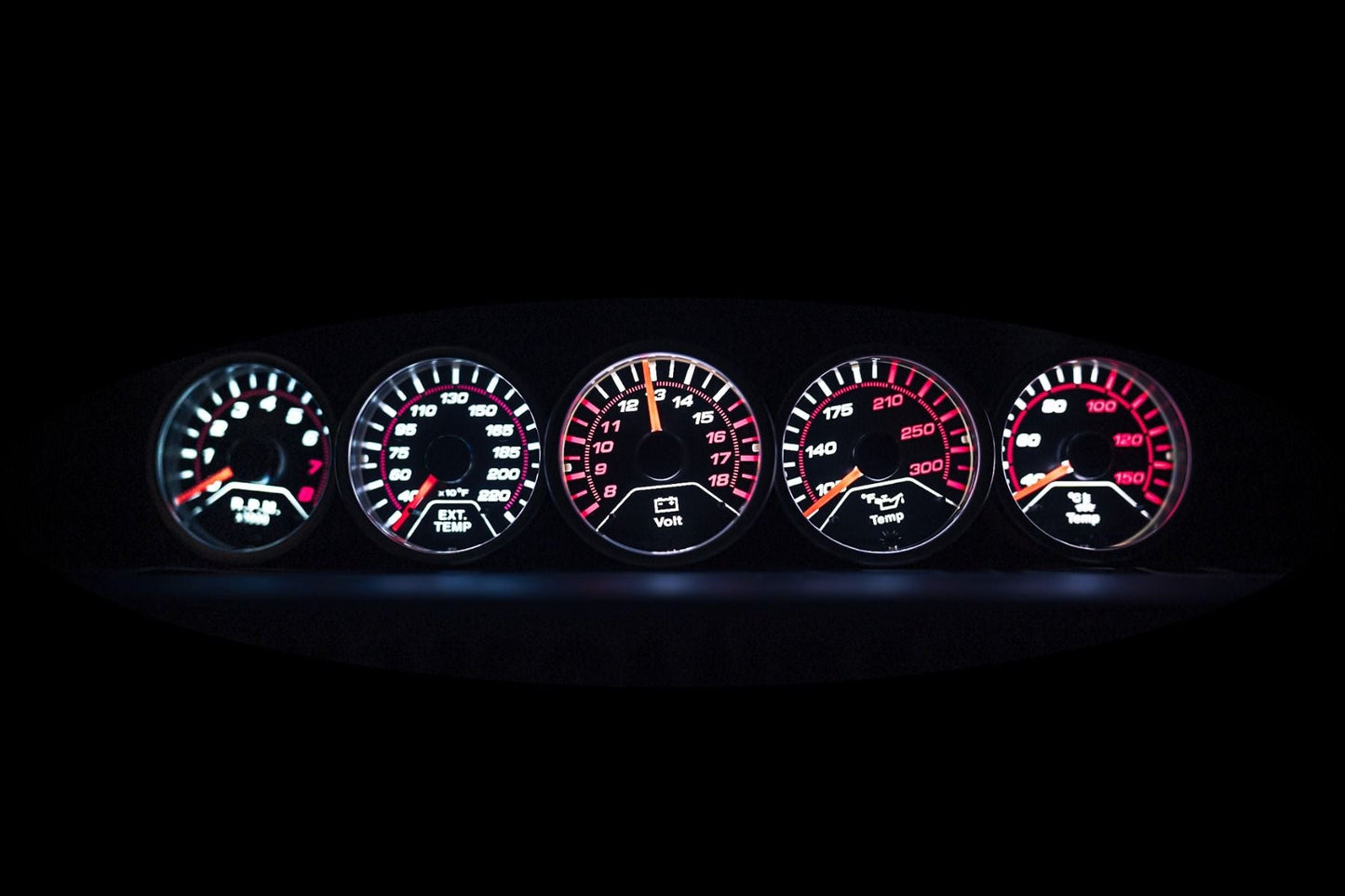 Megan Racing Oil Temp Gauge 52mm LED Red Needle - MG-OT