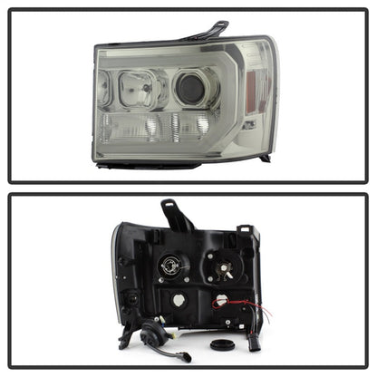 Spyder GMC Sierra 1500/2500/3500 07-13 V2 Projector Headlights - Smoke PRO-YD-GS07V2-LBDRL-SM 5083654
