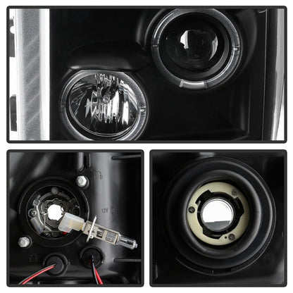 Spyder Ford Super Duty 11-16 Projector Headlights LEDHalo DRL All Black PRO-YD-FS11-HL-BKV2 5086013