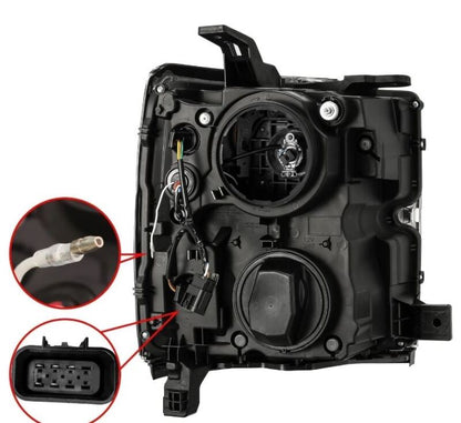 AlphaRex 15-19 Chevy Silverado 2500/3500 LUXX-Series Proj. Headlights Chrome w/Actv SeqSig & DRL 880099 *Discontinued