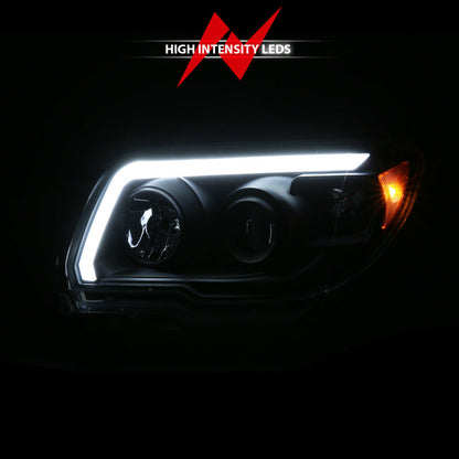 ANZO 06-09 Toyota 4 Runner Projector Headlights Plank Style - Black 111616