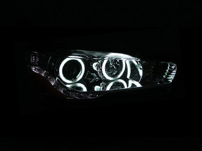 Anzo 2008-2015 Mitsubishi Lancer Projector Headlights w/ Halo Chrome (CCFL)