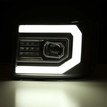 AlphaRex 07-13 GMC 1500HD PRO-Series Projector Headlights Plank Style Chrm w/Activ Light/Seq Signal 880604 *Discontinued