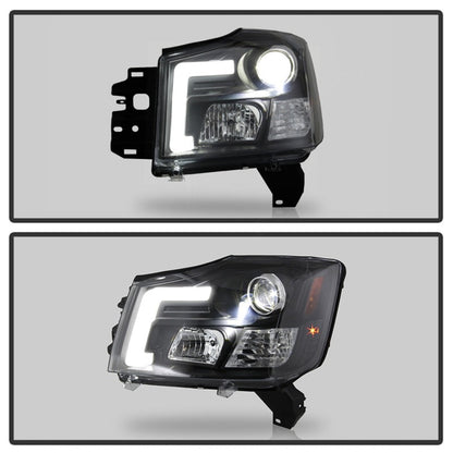 SPYDER 04-15 Nissan Titan High-Power LED Module Equipped Headlights - Black (PRO-YD-NTI04PL-BK) 5088406