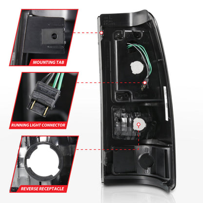 ANZO 2003-2006 Chevy Silverado 1500 LED Taillights Plank Style Black w/Smoke Lens 311328