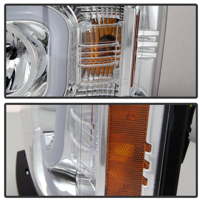 Spyder Chevy Silverado 1500 14-16 Projector Headlights Light Bar DRL Chrm PRO-YD-CS14-LBDRL-C 5079480