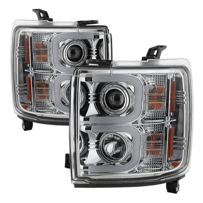 Spyder Chevy Silverado 2014-16 2500 HD Projector Headlights Light Bar DRL Chrm PRO-YD-CSHD14-LBDRL-C 5081049