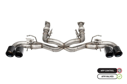 CORSA Performance Corsa 20-23 Chevrolet Corvette C8 RWD 3in Delete 4 Valve Cat-Back w/NPP w/4.5in CF Black PVD Tips 21106CFBLK